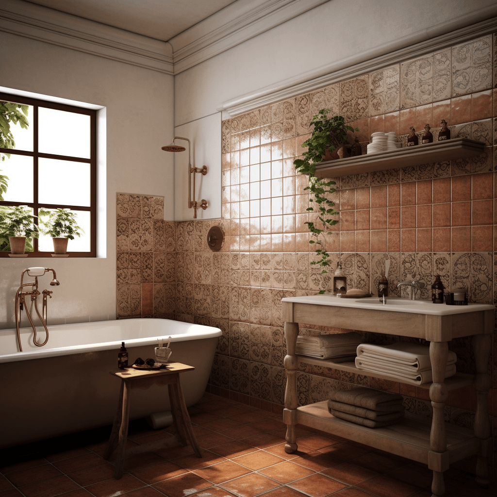 Clay Tiles- Earth's Canvas Bathroom Tiles Design Idea