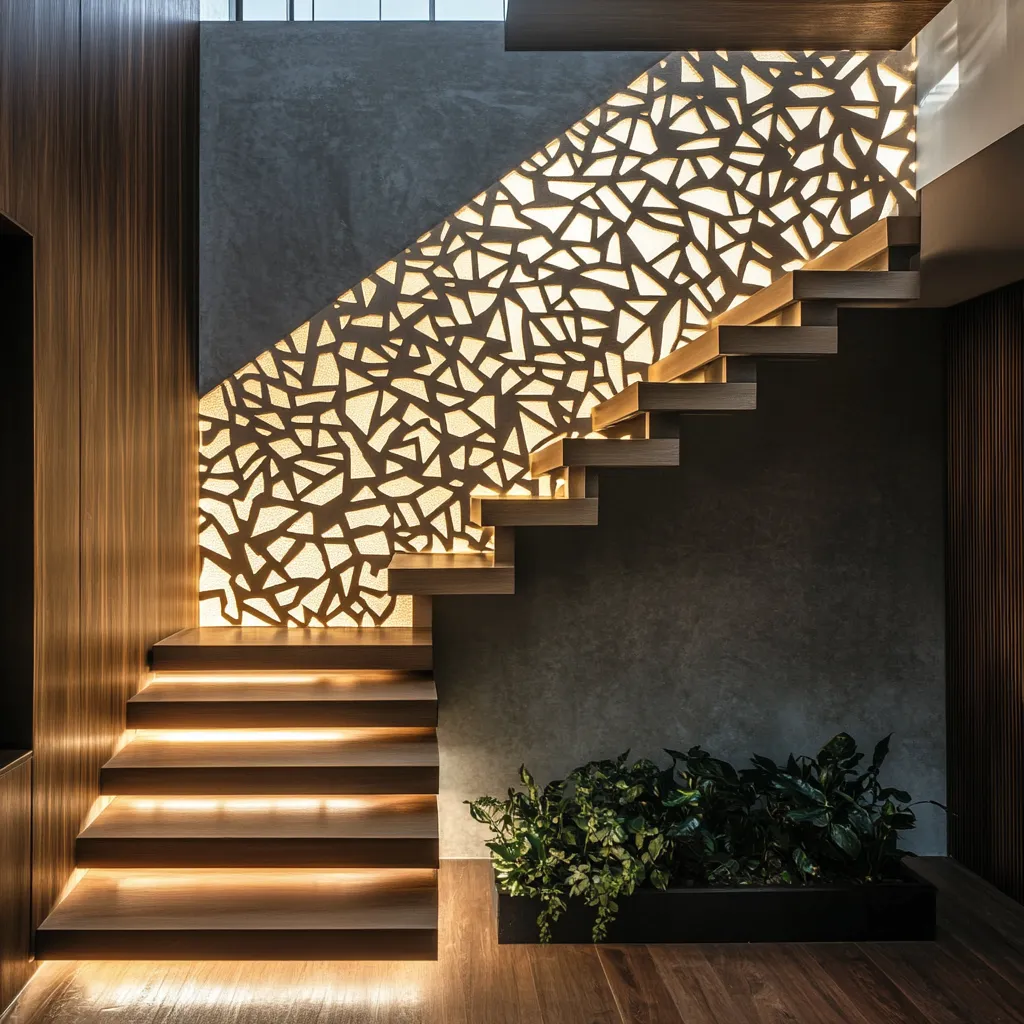 CNC Cutting Design for Staricase Wall