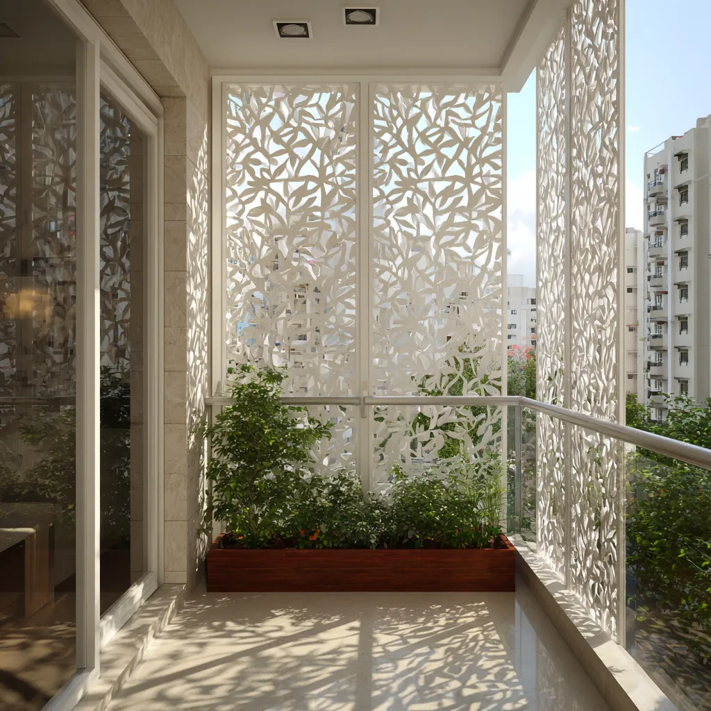 CNC Jali Design with Leaf Patterns