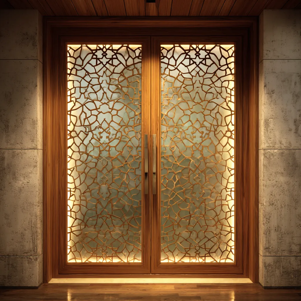CNC Pooja Room Door Design