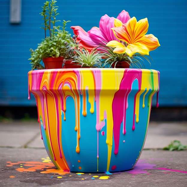 Colour Splash- Decorate Plant Pot Ideas