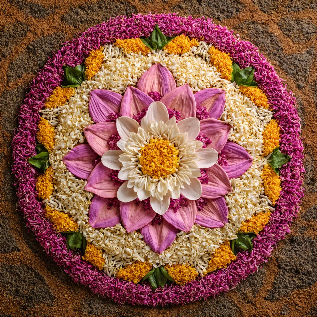 Colourful Athapookalam Design
