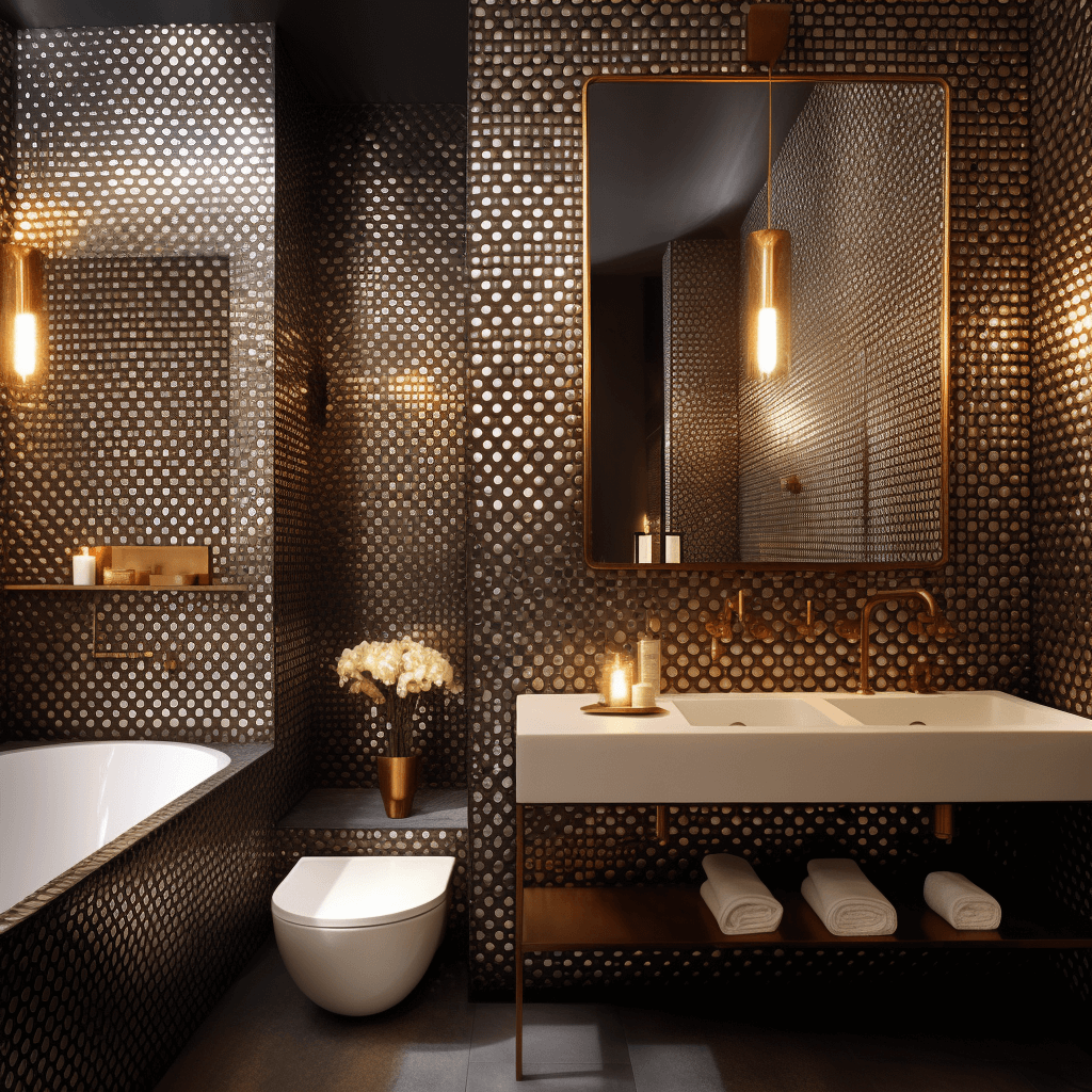 Dapper Penny Tiles in the Bathroom Design