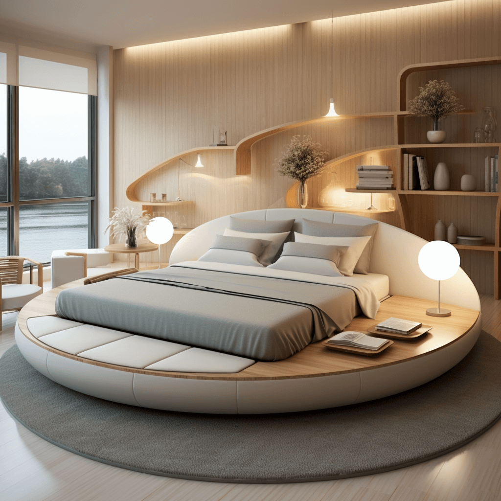 Eccentric Round Bed Design Idea