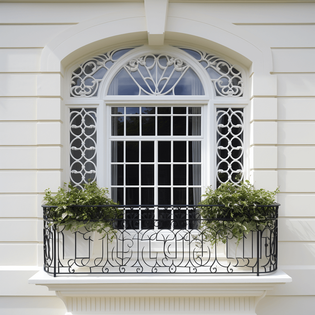 Elegant White Window Grill Design