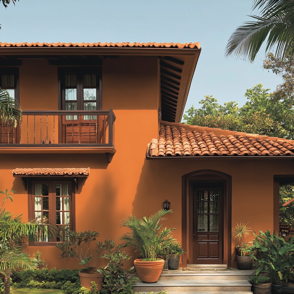 Exterior Paint Colour for Indian Home: Brown