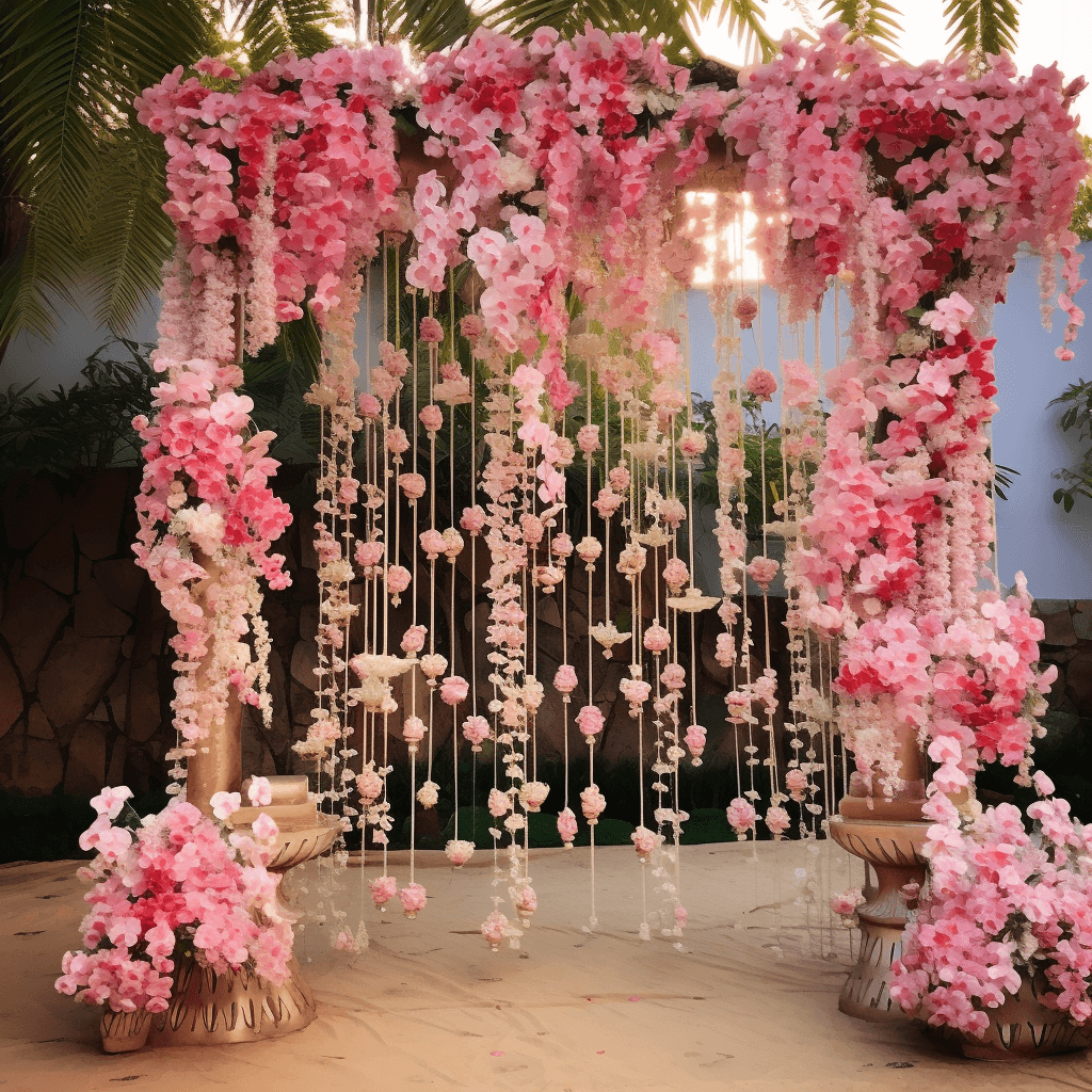 Floral Setup for Low Budget Wedding Stage Decoration