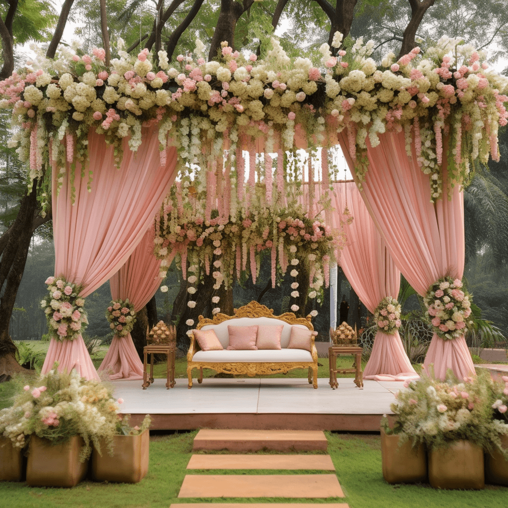 Garden Low-budget Wedding Stage Decoration