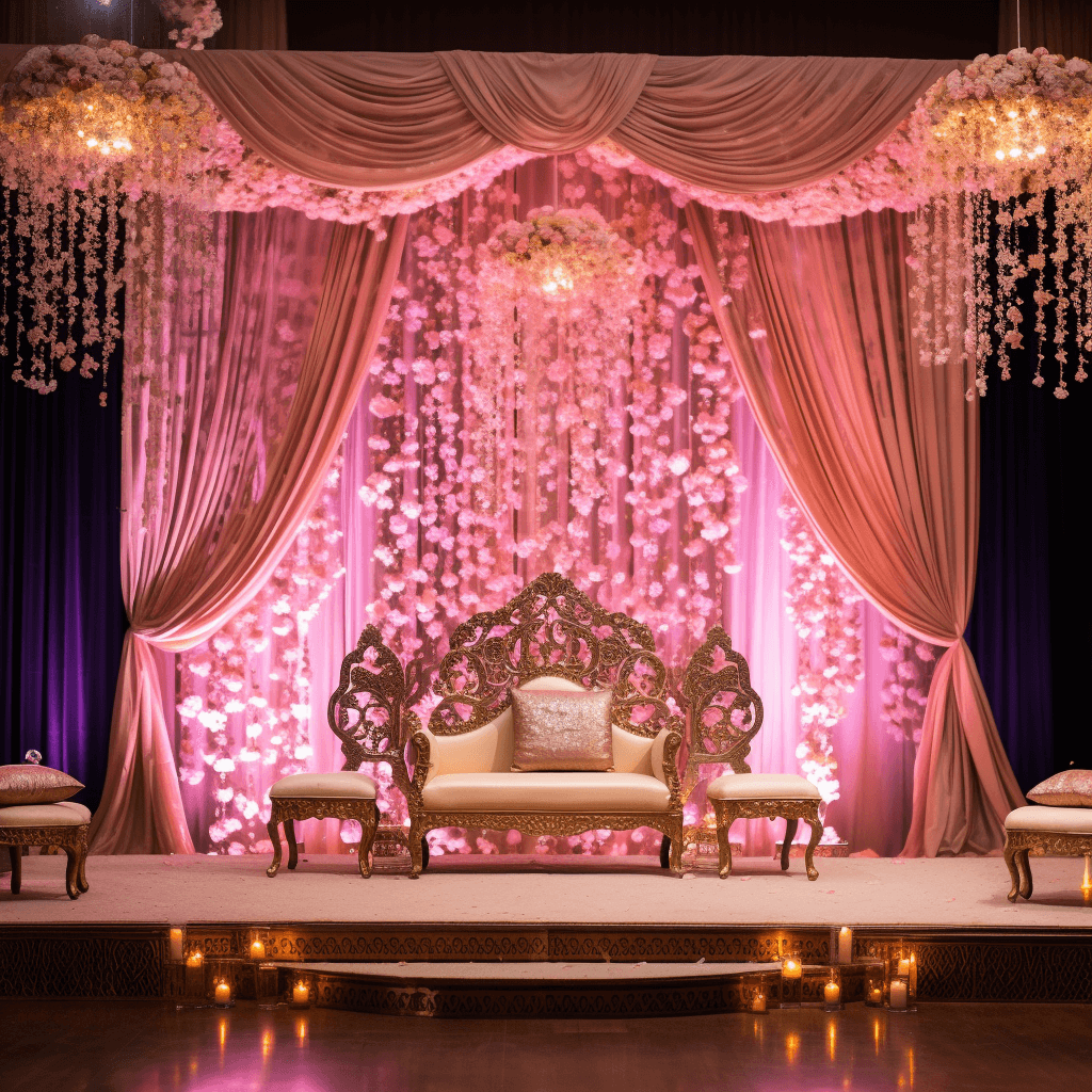Glam Low-budget Wedding Stage Decoration