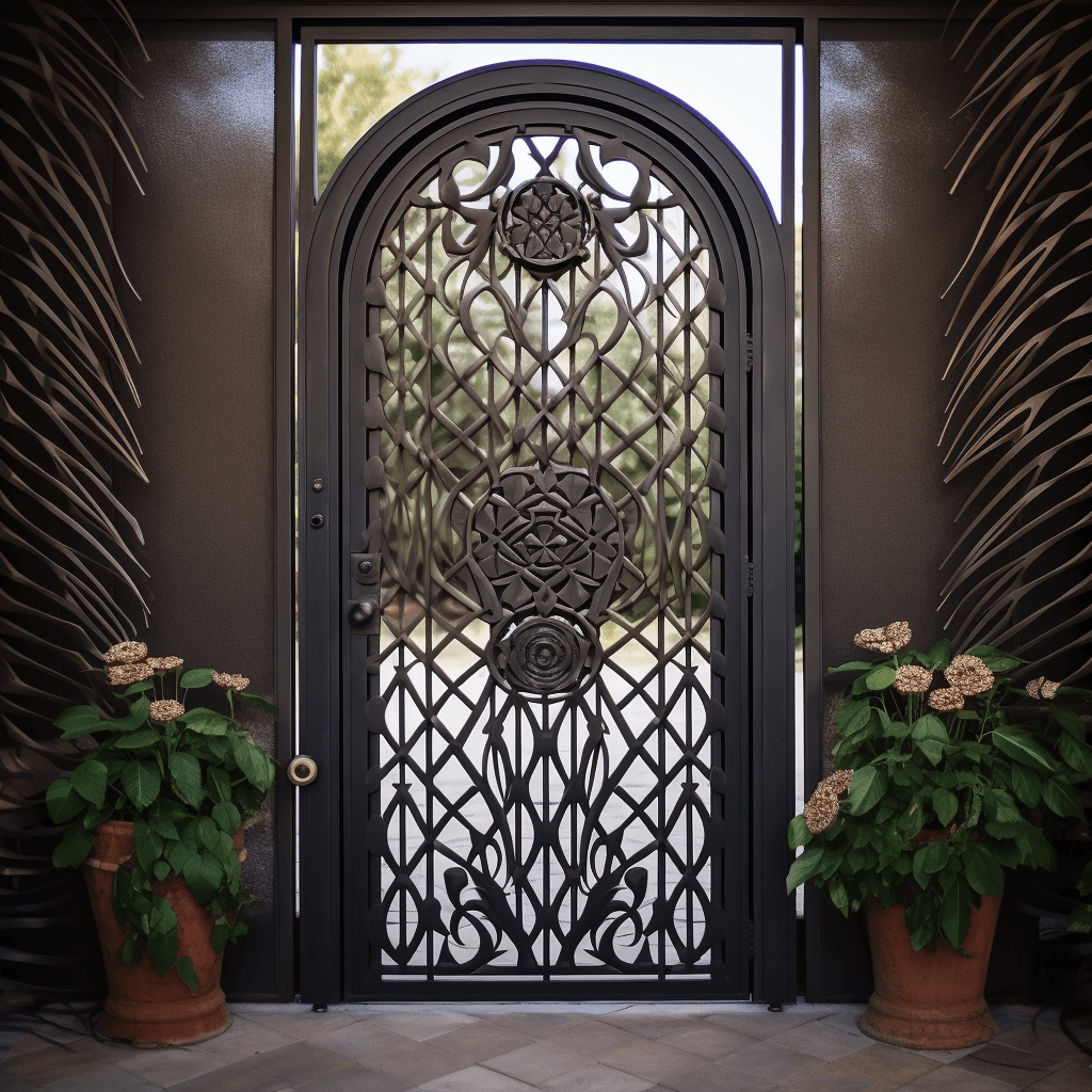 Lattice Iron Door Gate Design for Home