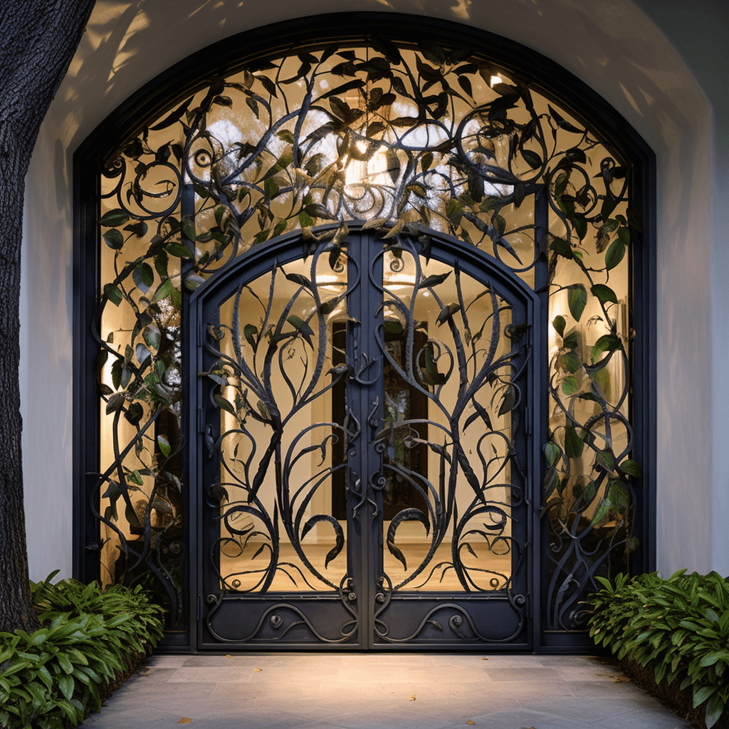 Leafy Iron Front Door Design