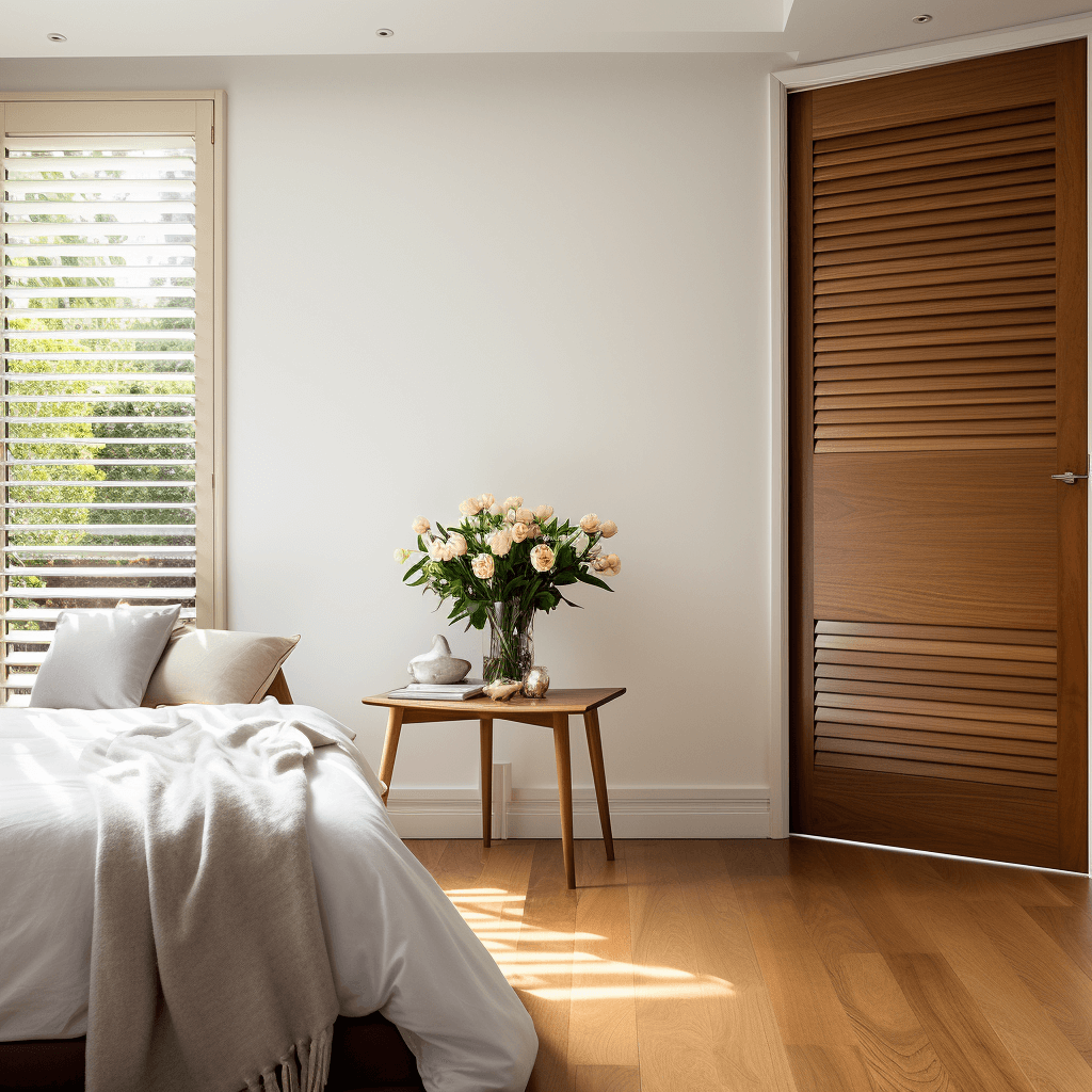 Louvred Wooden Bedroom Door Design