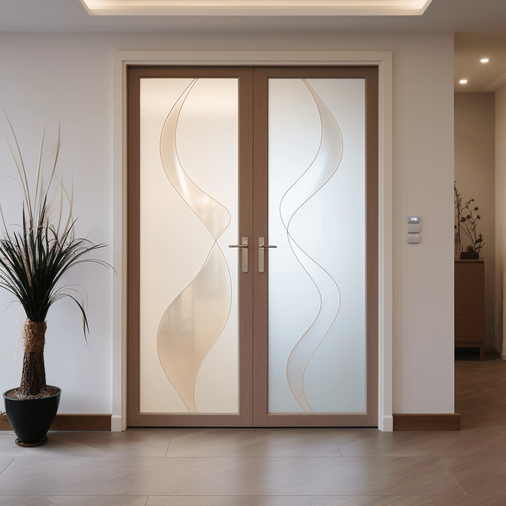 Main Hall Gate Design With Frosted Glass