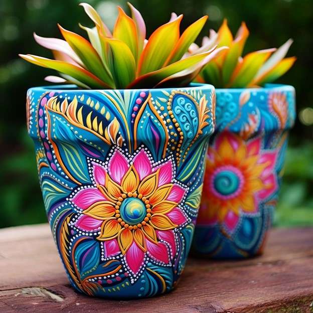 Mandala Art Decor- Flower Pot Decoration at Home