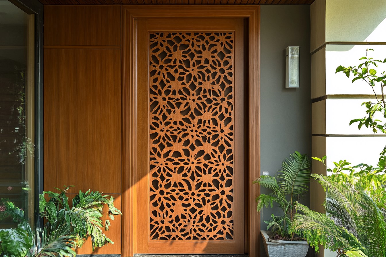 Mandir CNC Cutting Design for Pooja Room Door