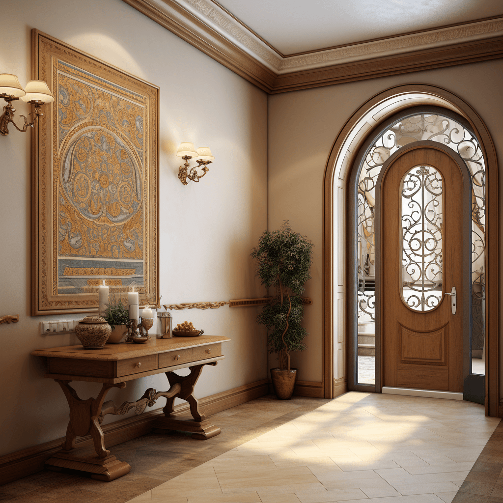 Mediterranean Style Door Design For Hall Room