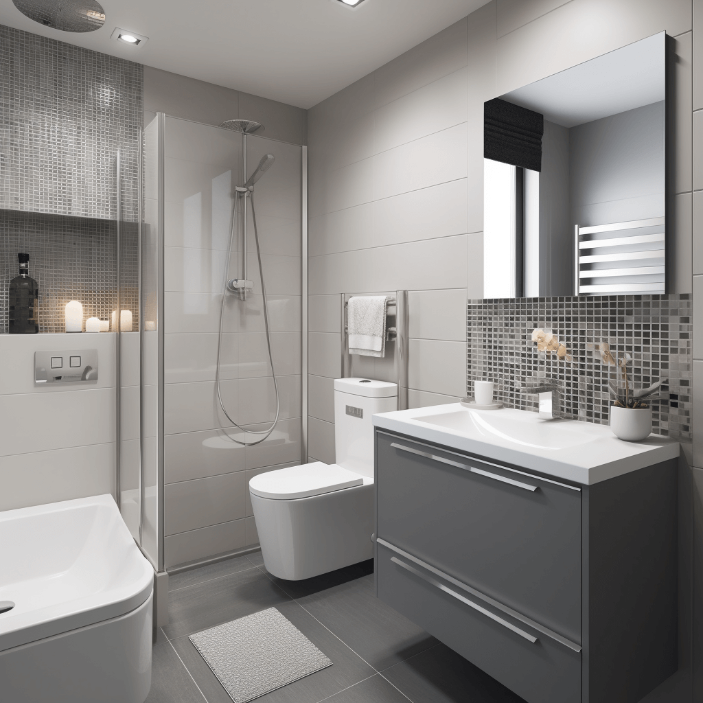 Monochrome Beauty Small Bathroom Tile Design