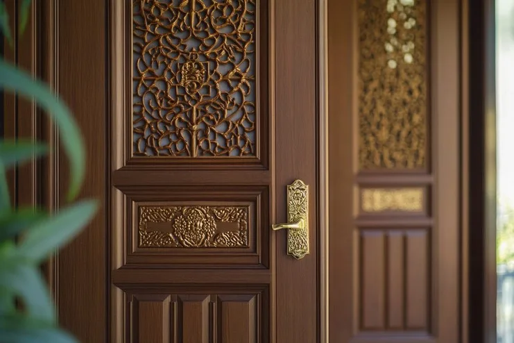 Openwork Panel Door Design for Pooja Room