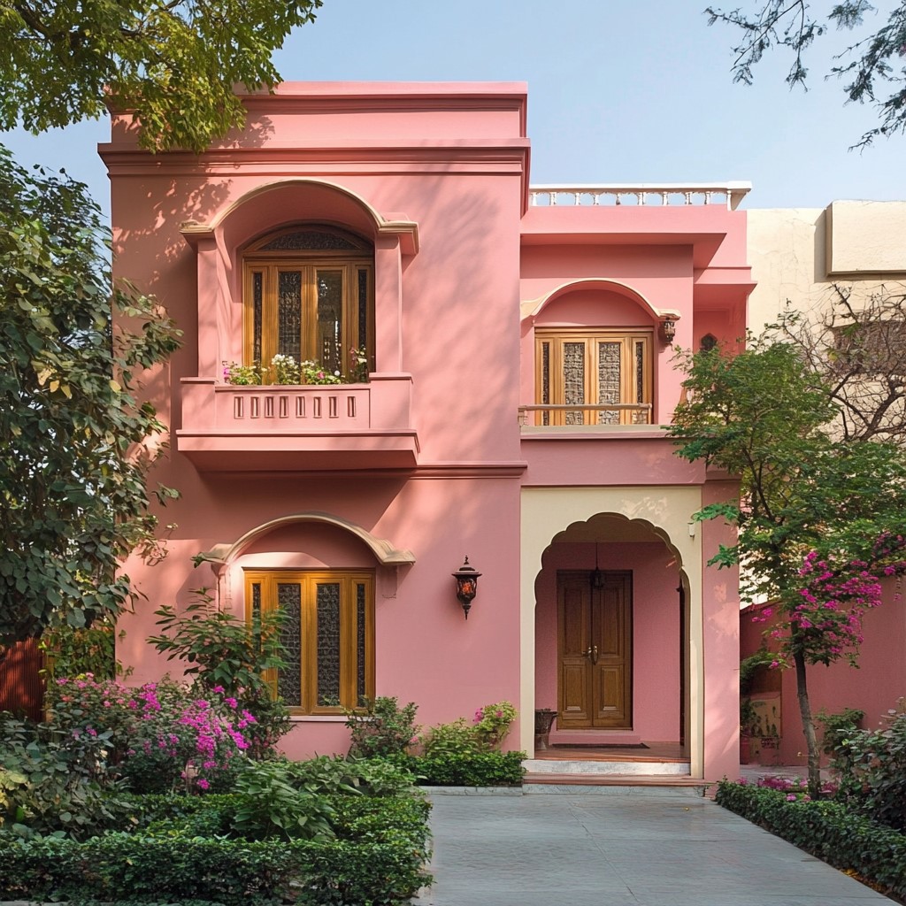 Paint Design for Home Exterior: Dusty Pink