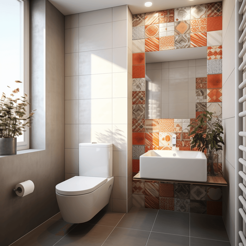 Perfect With Pattern Small Bathroom Tile Design
