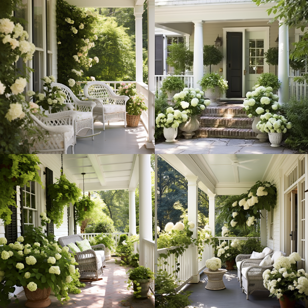 Plants On a Traditional Porch