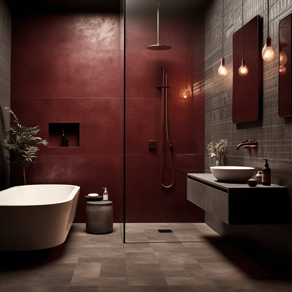 Play with Moody Tones Modern Bathroom Tile Design