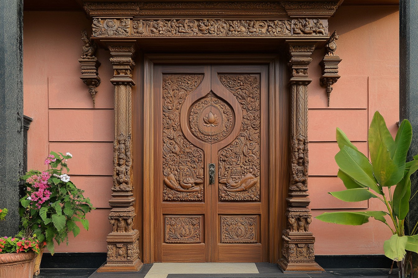 Pooja Room Door with Intricate Designs