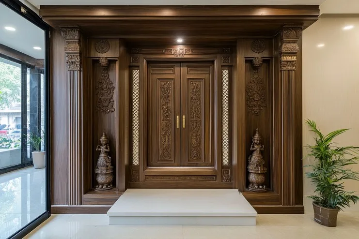 Pooja Room Double Door Design