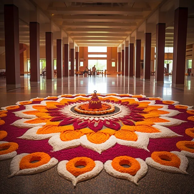 Radial Pookalam Design for Onam