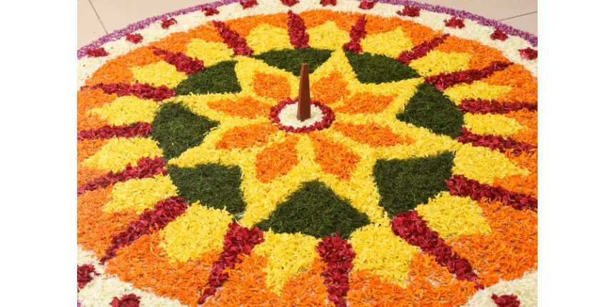 Rainbow Pookalam Design for Onam