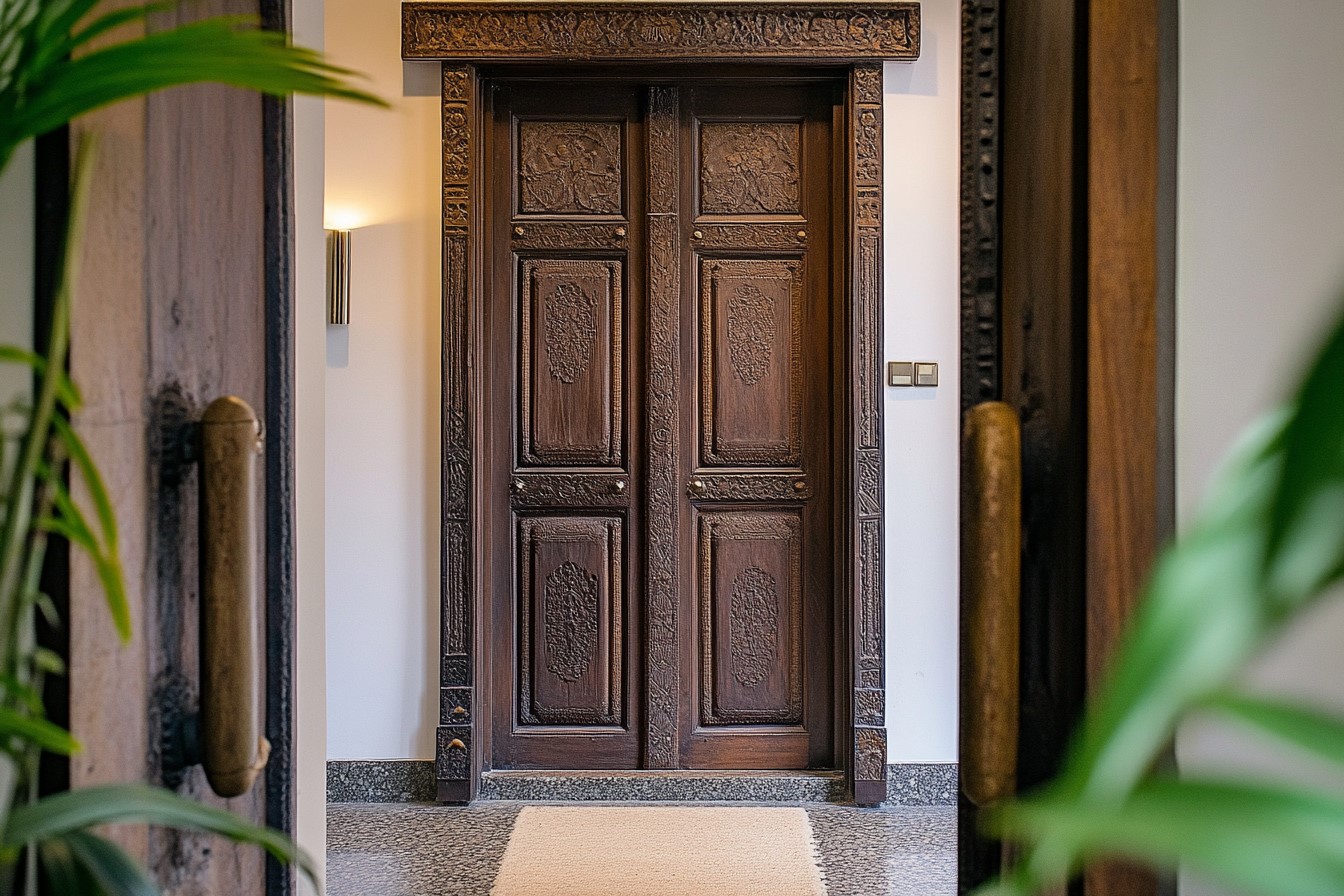 Refurbished-Old Door Design for Pooja Ghar