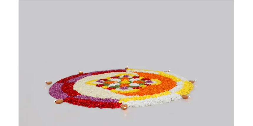 Diya Pookalam Design for Onam