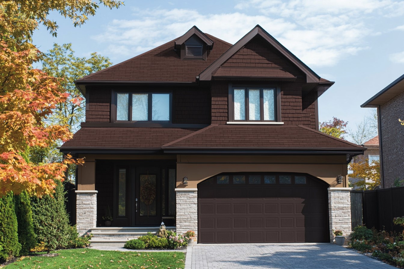 Simple Exterior House Colour Shade: Chocolate Brown