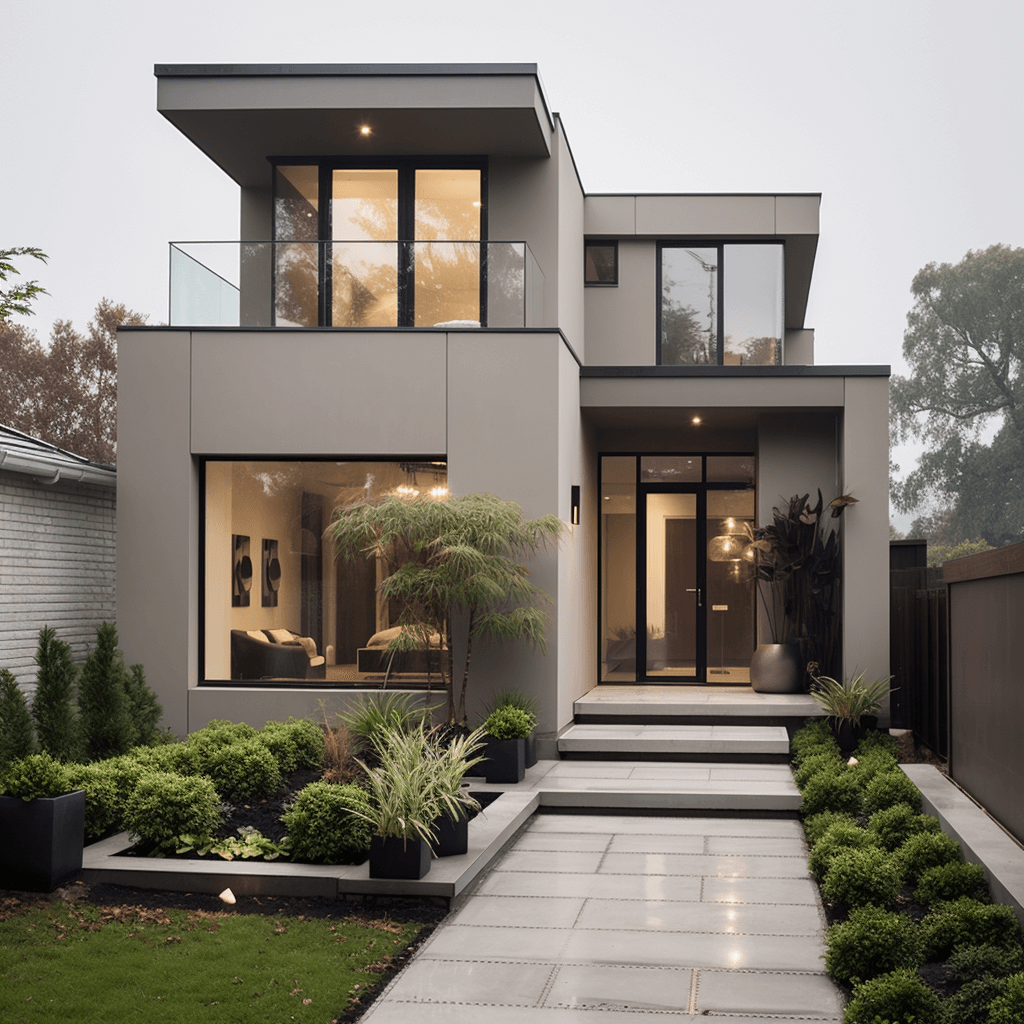 Simple Home Design- Warm Grey Exteriors