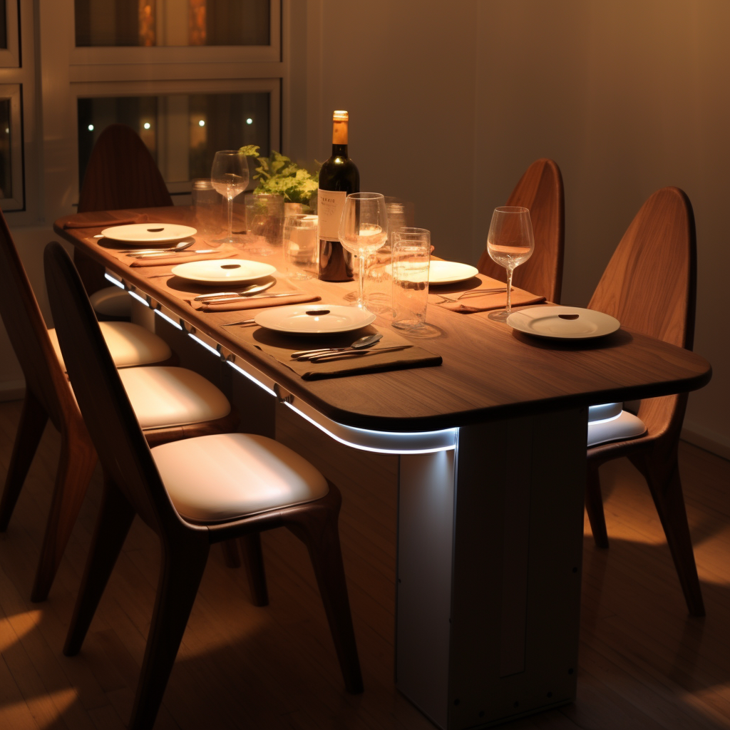Simple Table For Dining With Light