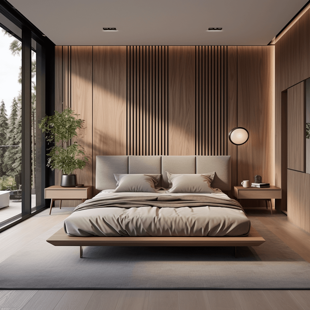 Simple Wood Bed Design for Bedroom