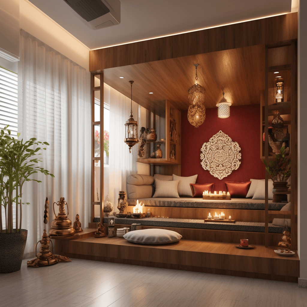 Small Open Pooja Room Design