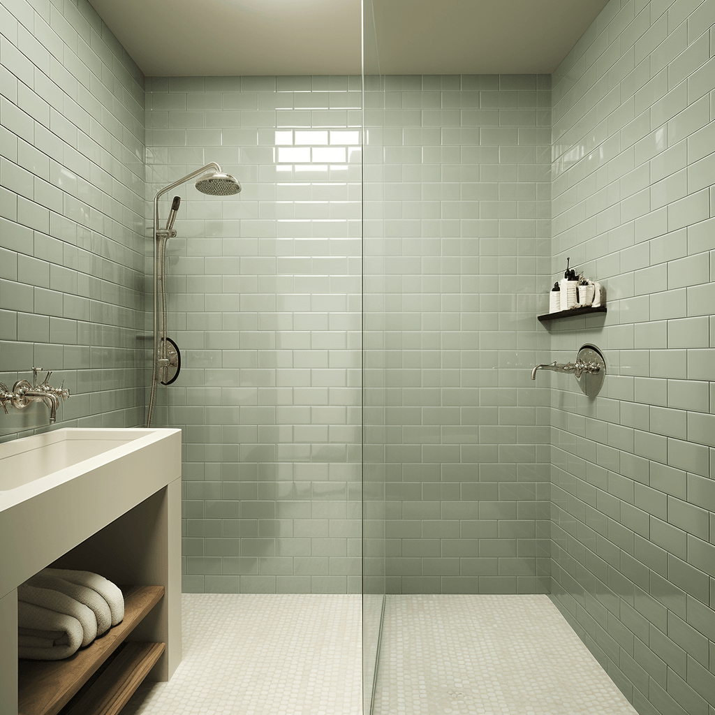 Subtle Subway Simple Bathroom Tile Design