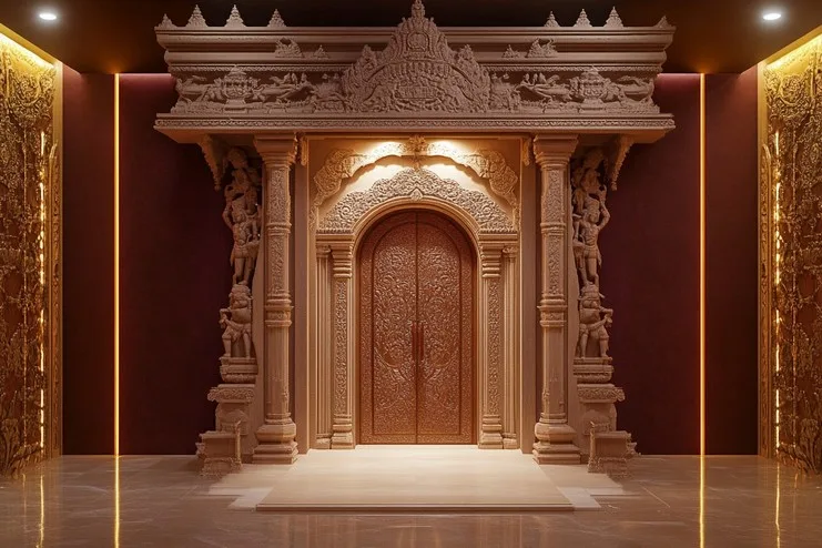 Temple-Style Arch Door Design