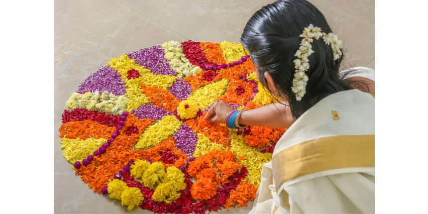 Traditional Floral Pookalam Design for Onam