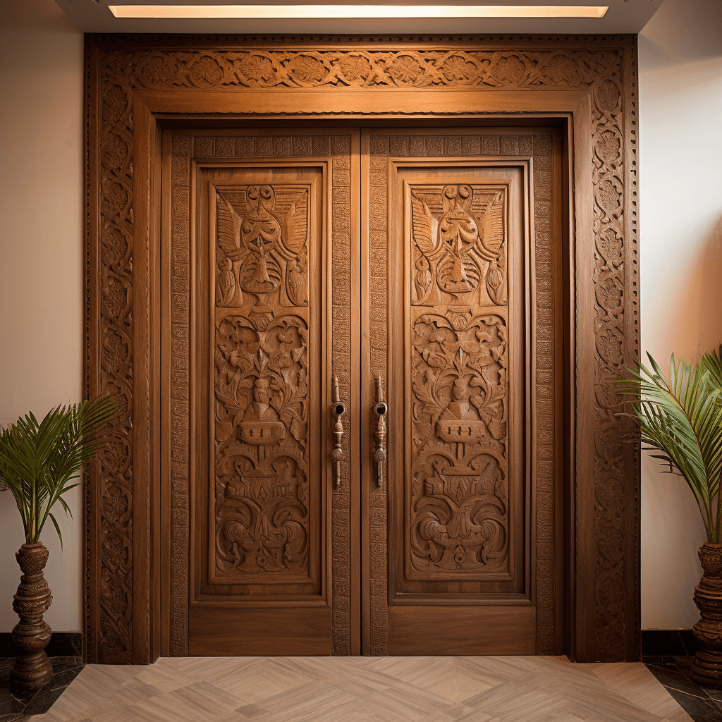Traditional Teak Wood Main Door Design