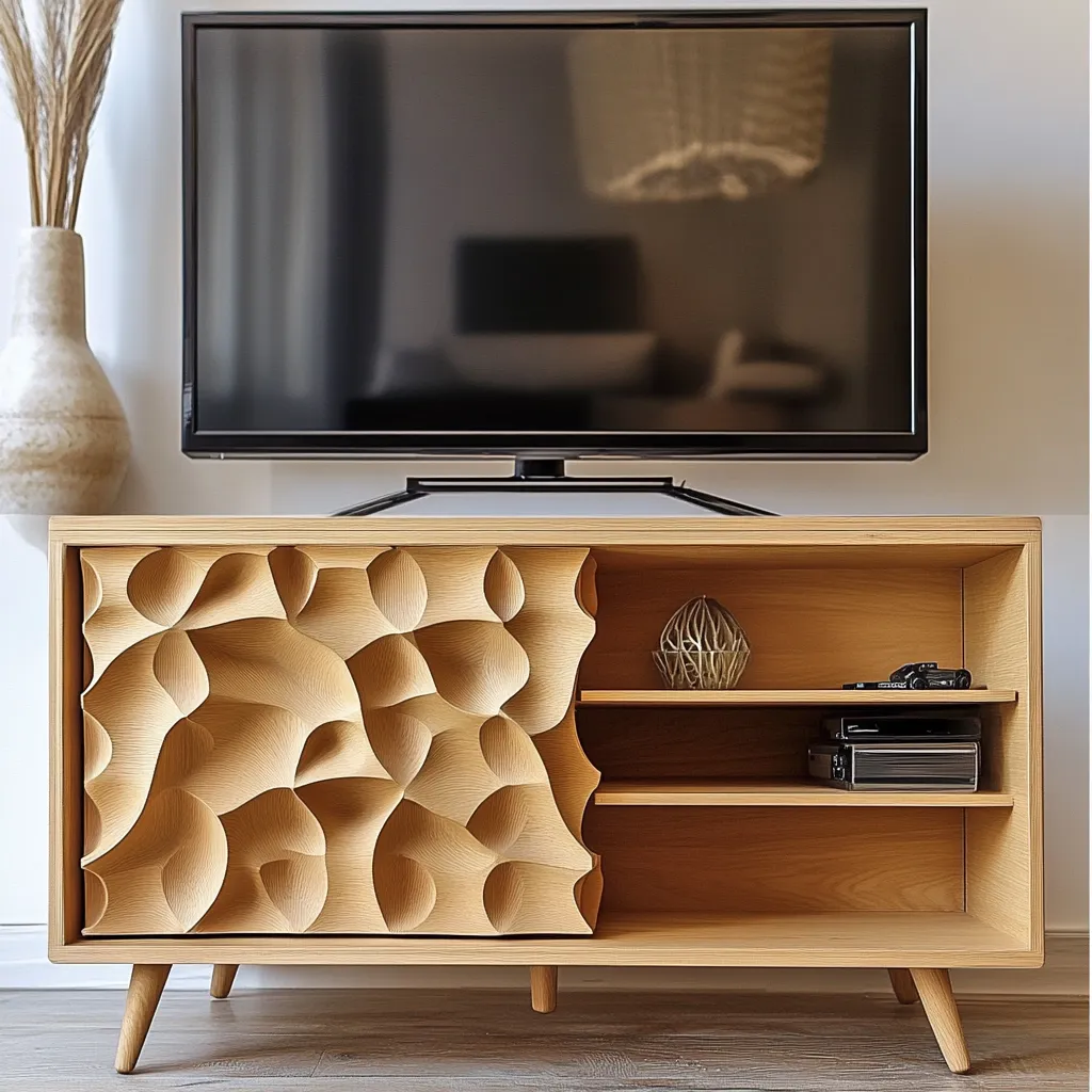 TV Unit with CNC Cutting Design