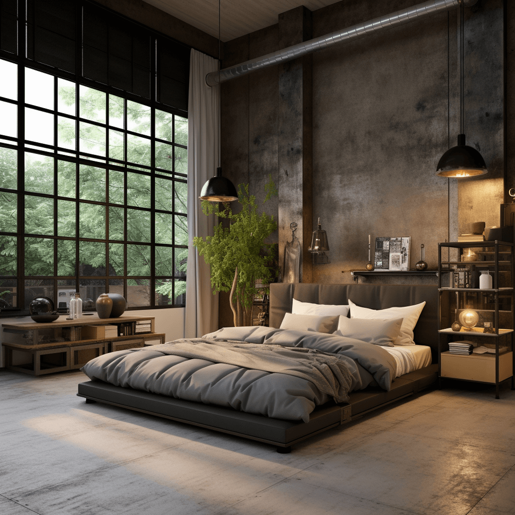 Urbane Industrial Simple Bed Design