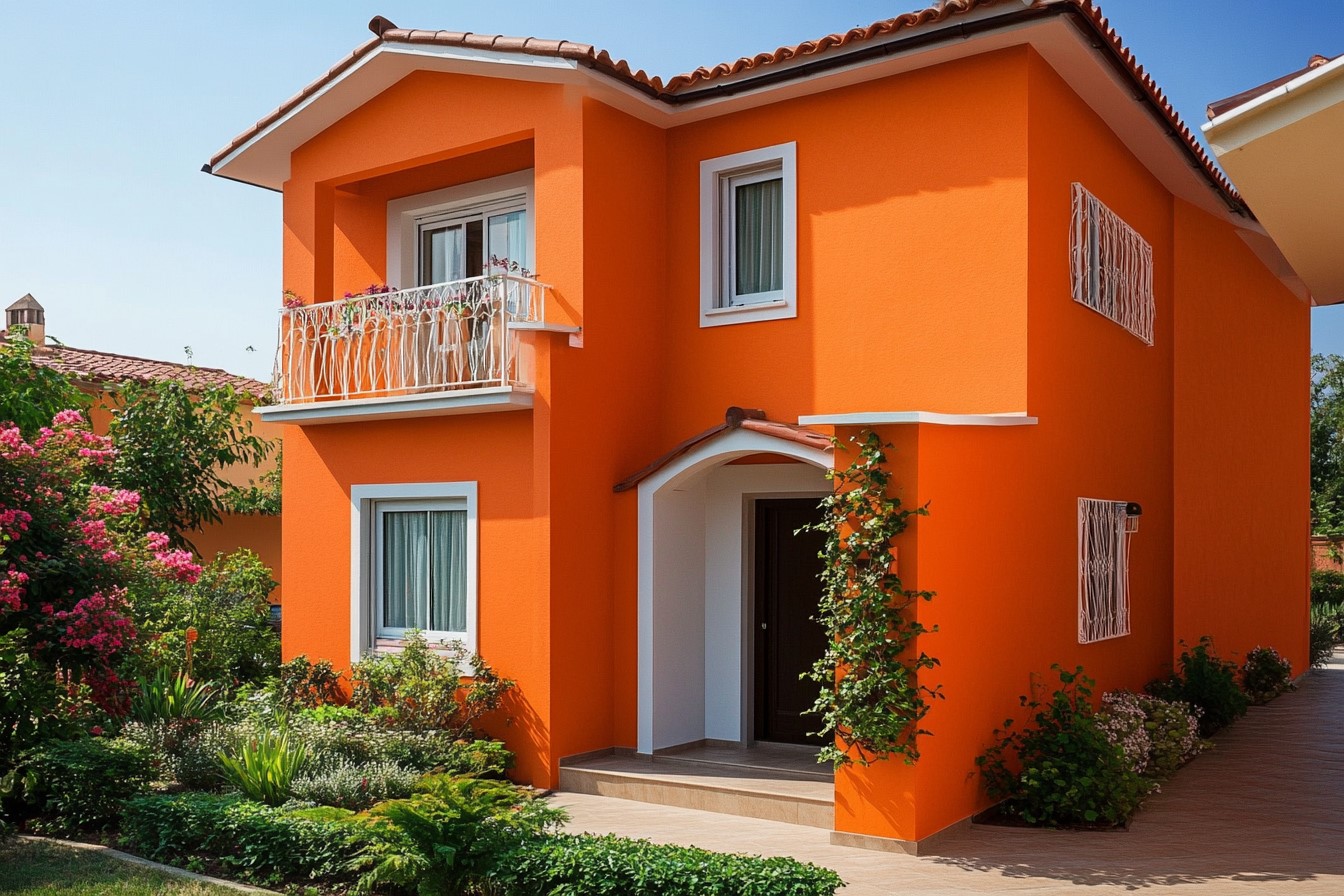 Vibrant Exterior Paint Design: Tangerine