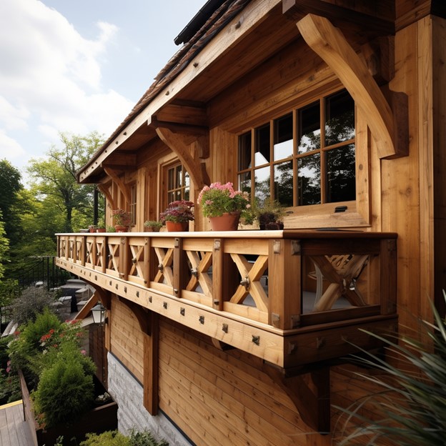 Wood Parapet Wall Designs for Country-Side Homes