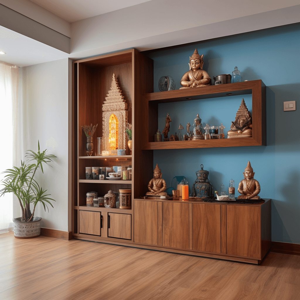 Wooden Pooja Mandir Designs for Your Home With Ample Storage