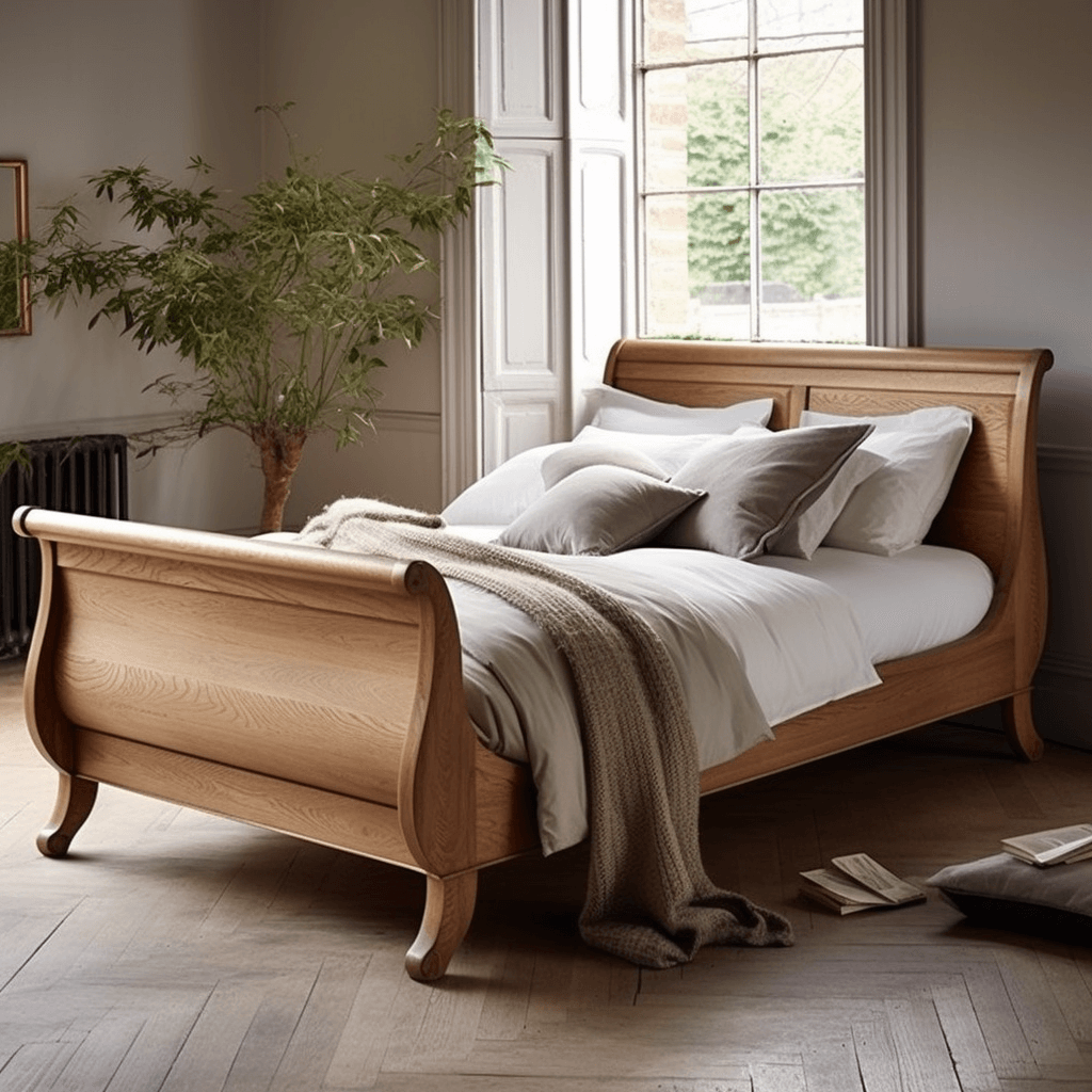 Wooden Sleigh Bed Design