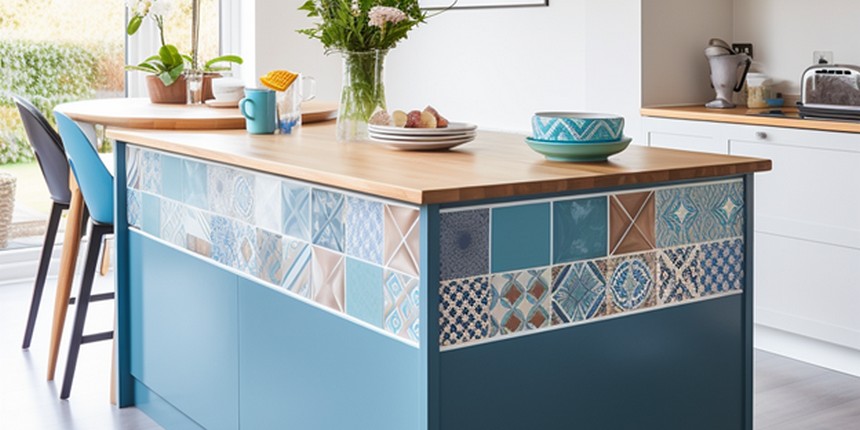 A Tiled Kitchen Island Best Out Of Waste Project craft by waste material