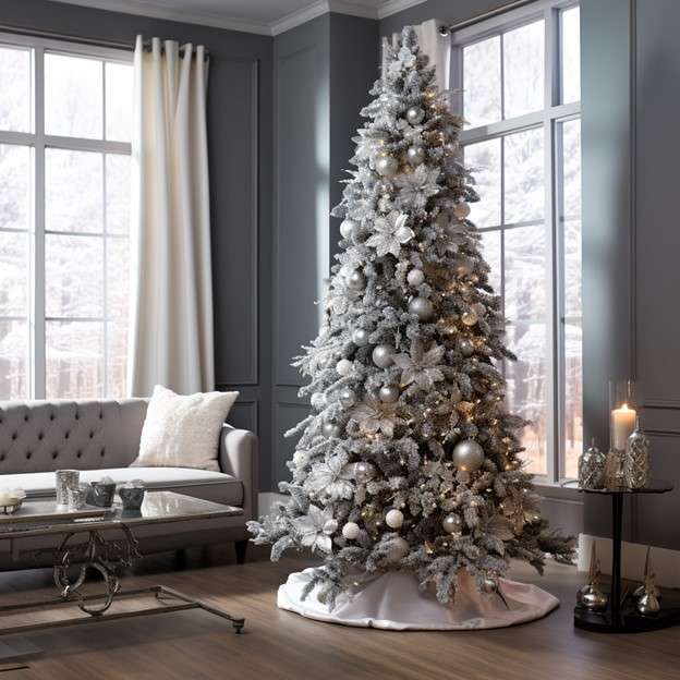 Monochrome Grey Christmas Tree Decoration Ideas