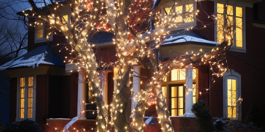 A Natural Twist Lighted Tree Branches xmas light decoration ideas